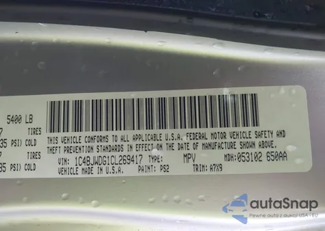 2012 Jeep Wrangler Unlimited Sport z USA, uszkodzony, nr VIN 1C4BJWDG1CL269417